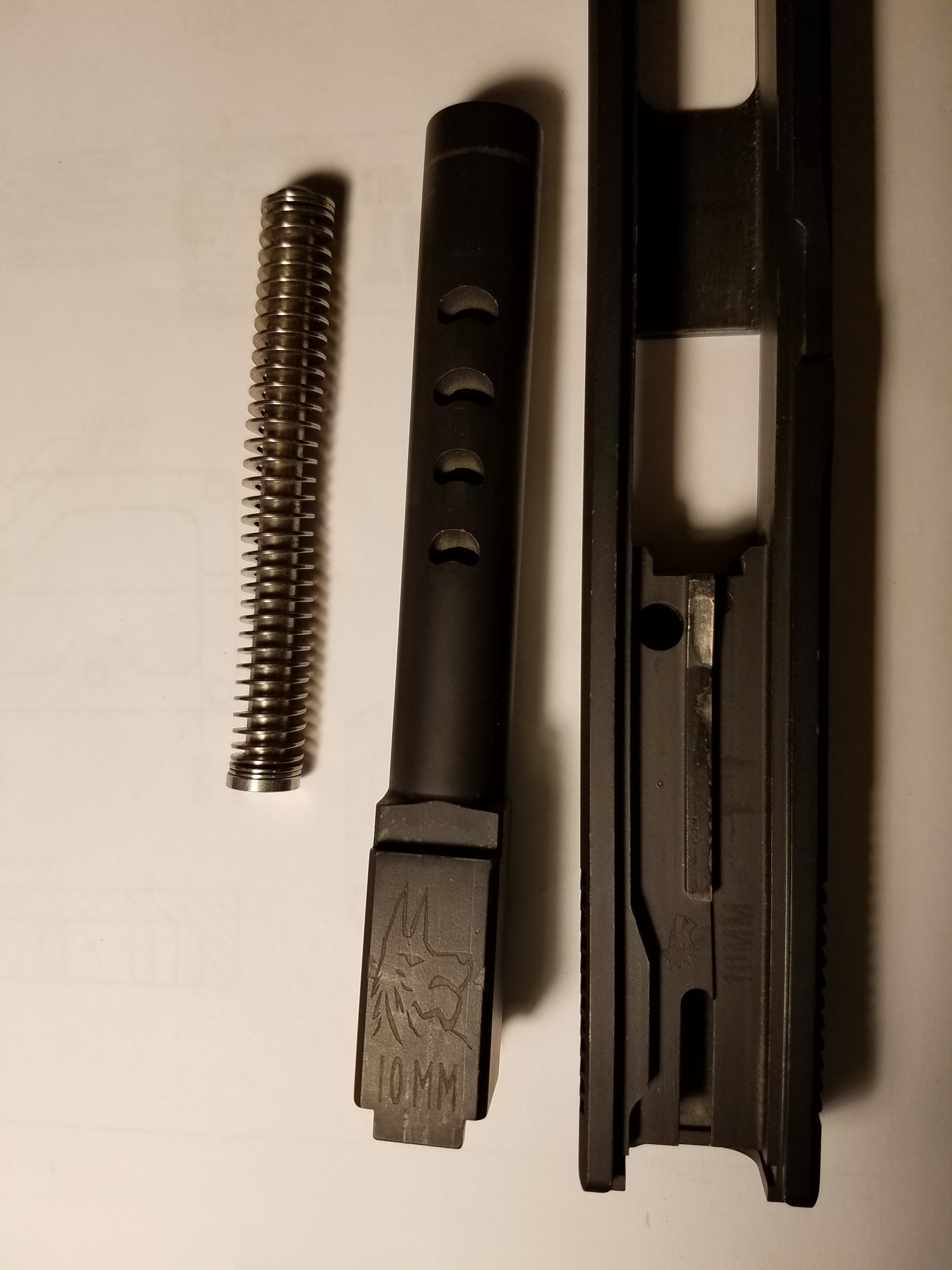 Lone Wolf 10mm tactical length ported slide, barrel, and stainless ...