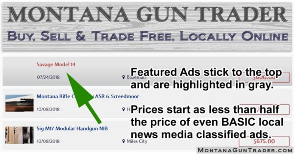 Post Free and Featured Gun Friendly Montana Small Business Ads at Montana Gun Trader