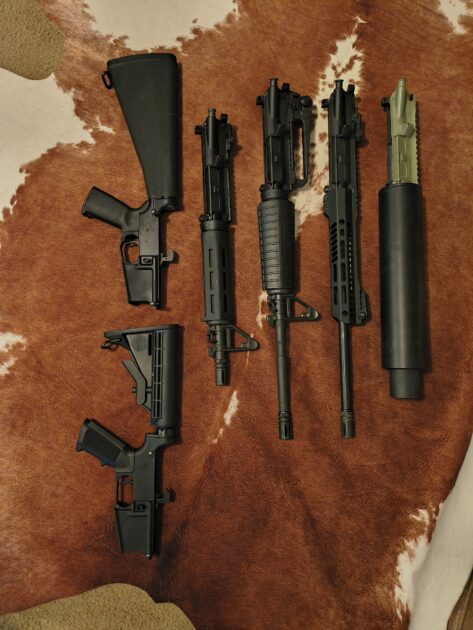4x 5.56  AR uppers and 2 Lowers available 
 2 are 15" 
 1 is 10.5"
All are $300 each