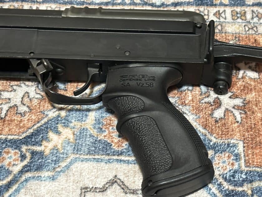 Close up of the new grip and extended ambidextrous magazine release.