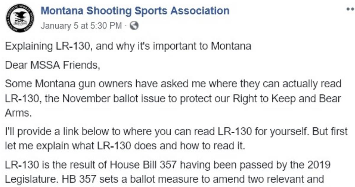 MSSA Explaining LR-130 and why it’s more important than ever to VOTE Pro-Gun in November 2020!