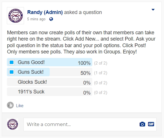 Members Can Now Create News Feed or Group Polls For Other Members to Take