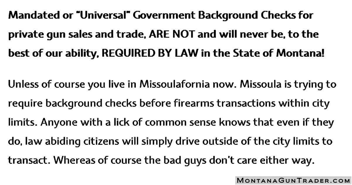 Montana supporters of Universal Background Checks may not know that we can already do it ourselves free!
