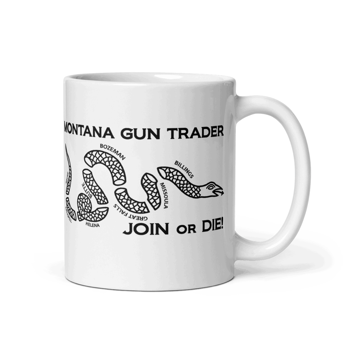Montana Gun Trader White Glossy Mug - Image 2