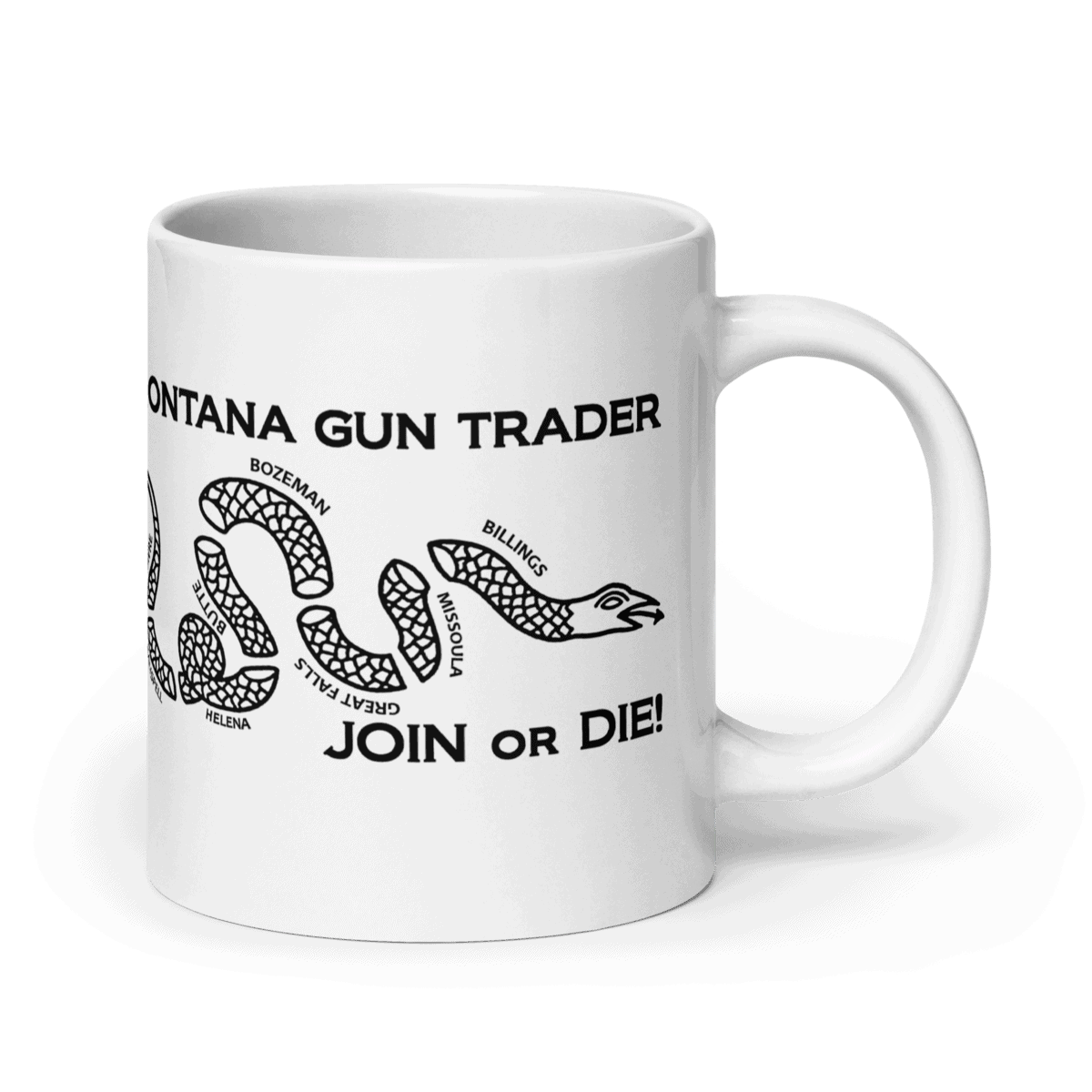 Montana Gun Trader White Glossy Mug